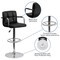 Emma and Oliver Contemporary Quilted Vinyl Adjustable Height Barstool with Arms